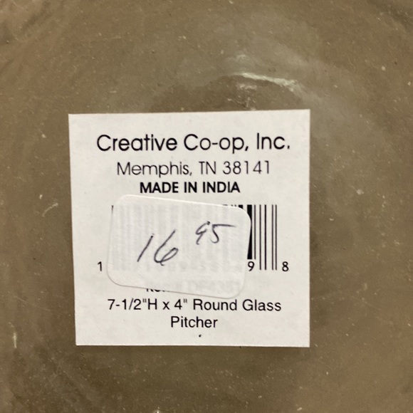 Creative CoOp Round Glass Pitcher - Picture 4 of 4